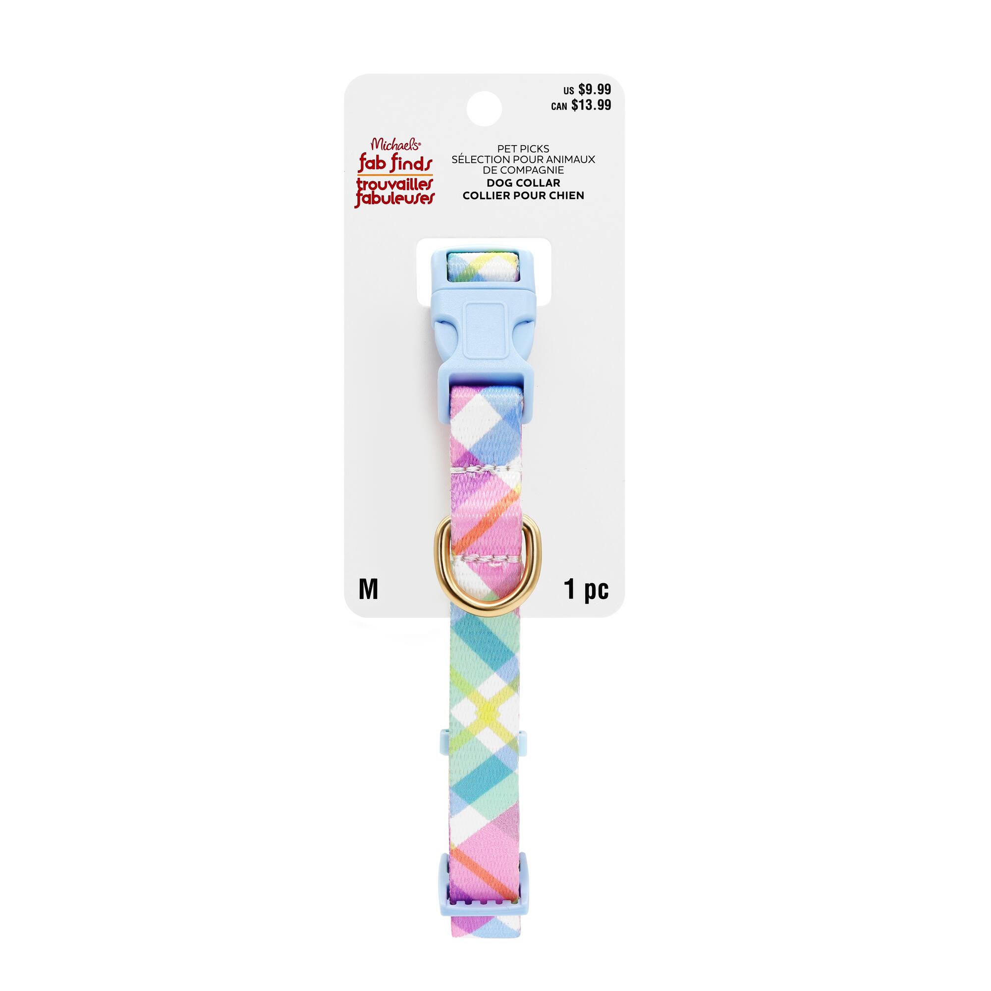 Pink Plaid Dog Collar by Fab Finds